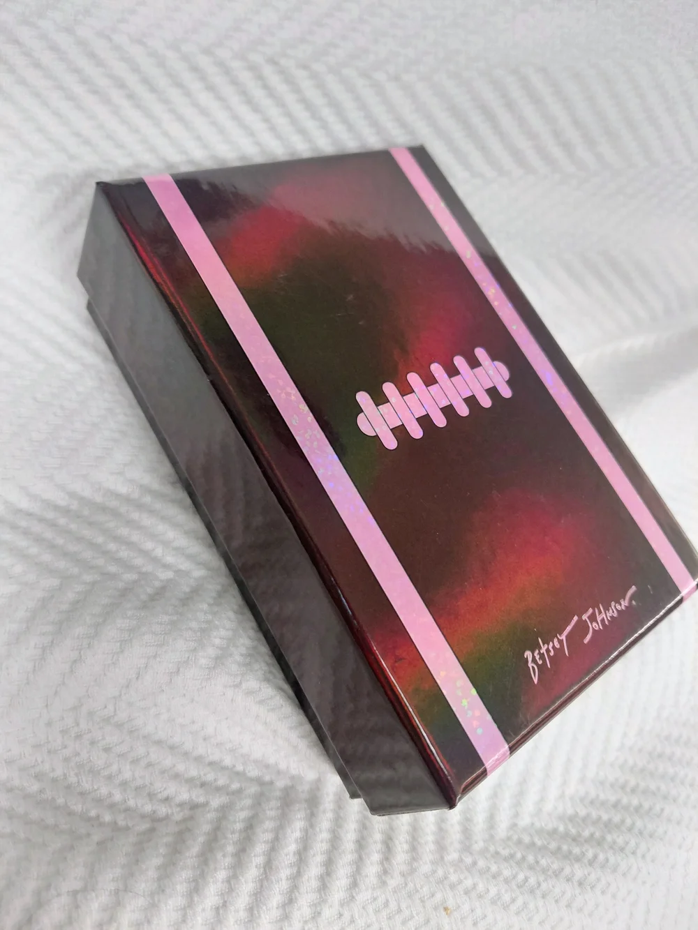 Betsey Johnson Pink & Black Football Charm Keychain